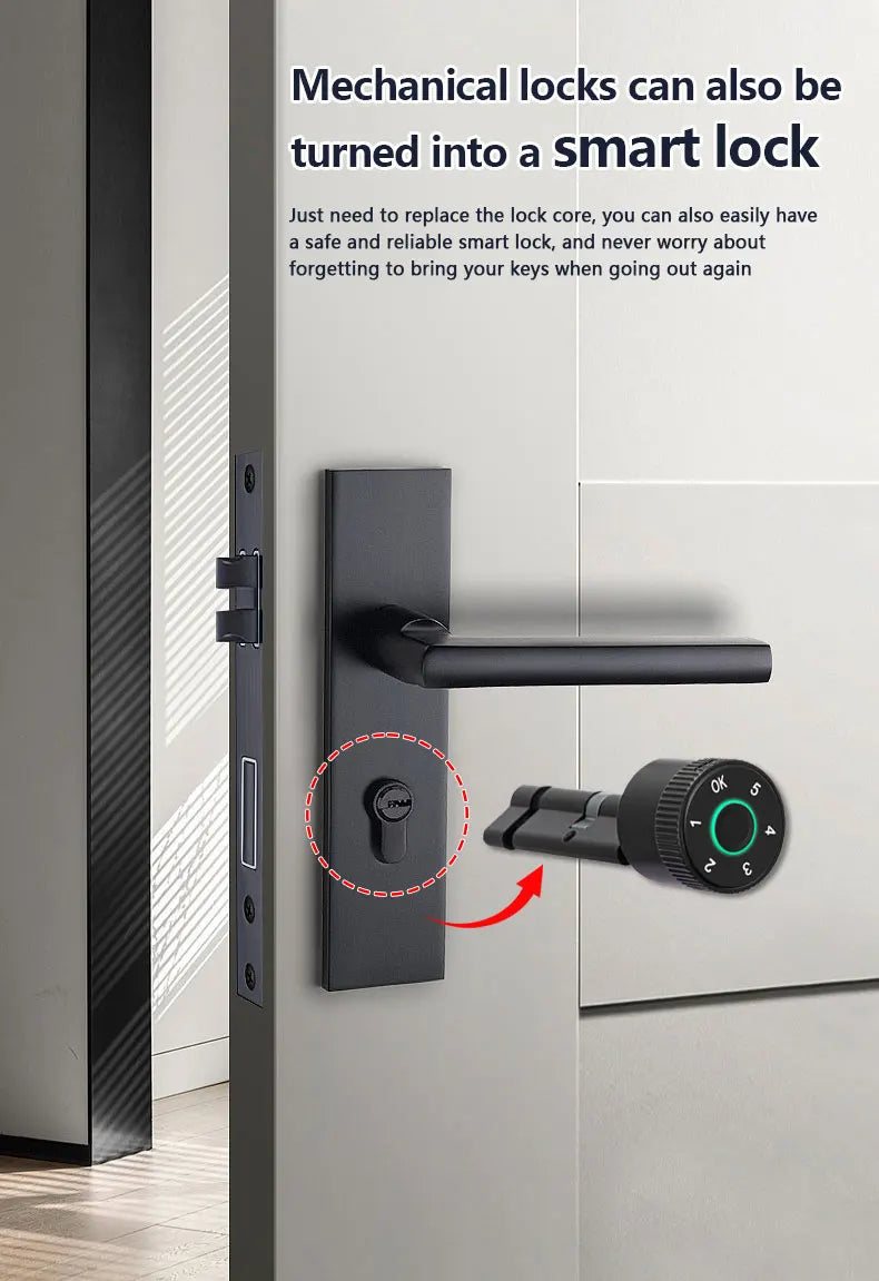 NAIERDI Smart Schließzylinder – Fingerabdruck, App & PIN, Tuya kompatibel