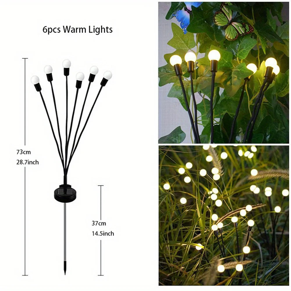 Solar Firefly Lichterkette – LED Gartenleuchte, wasserdicht, windbewegte Leuchtstäbe