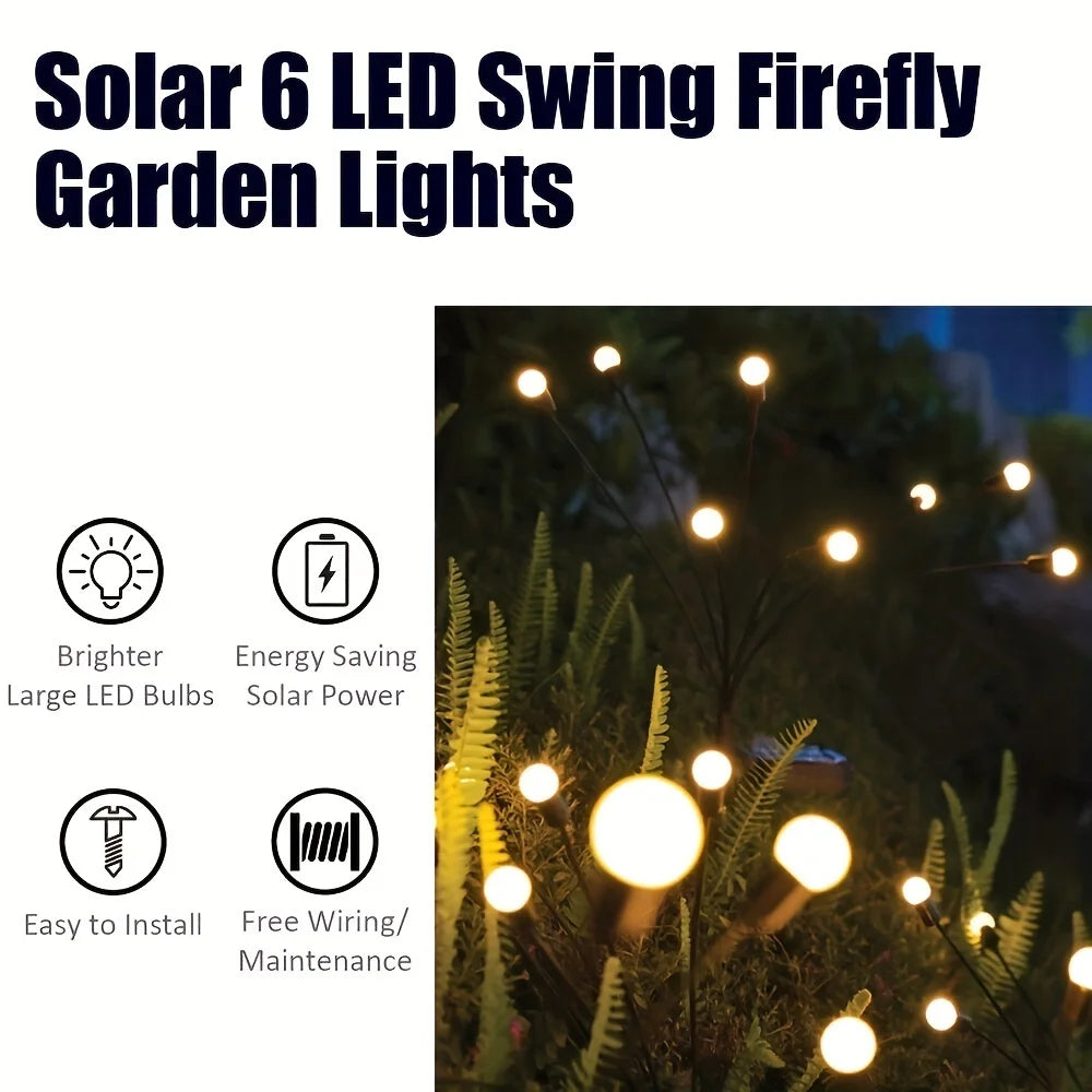 Solar Firefly Lichterkette – LED Gartenleuchte, wasserdicht, windbewegte Leuchtstäbe