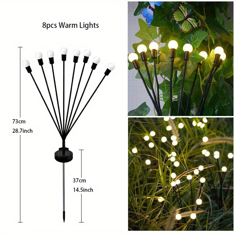 Solar Firefly Lichterkette – LED Gartenleuchte, wasserdicht, windbewegte Leuchtstäbe