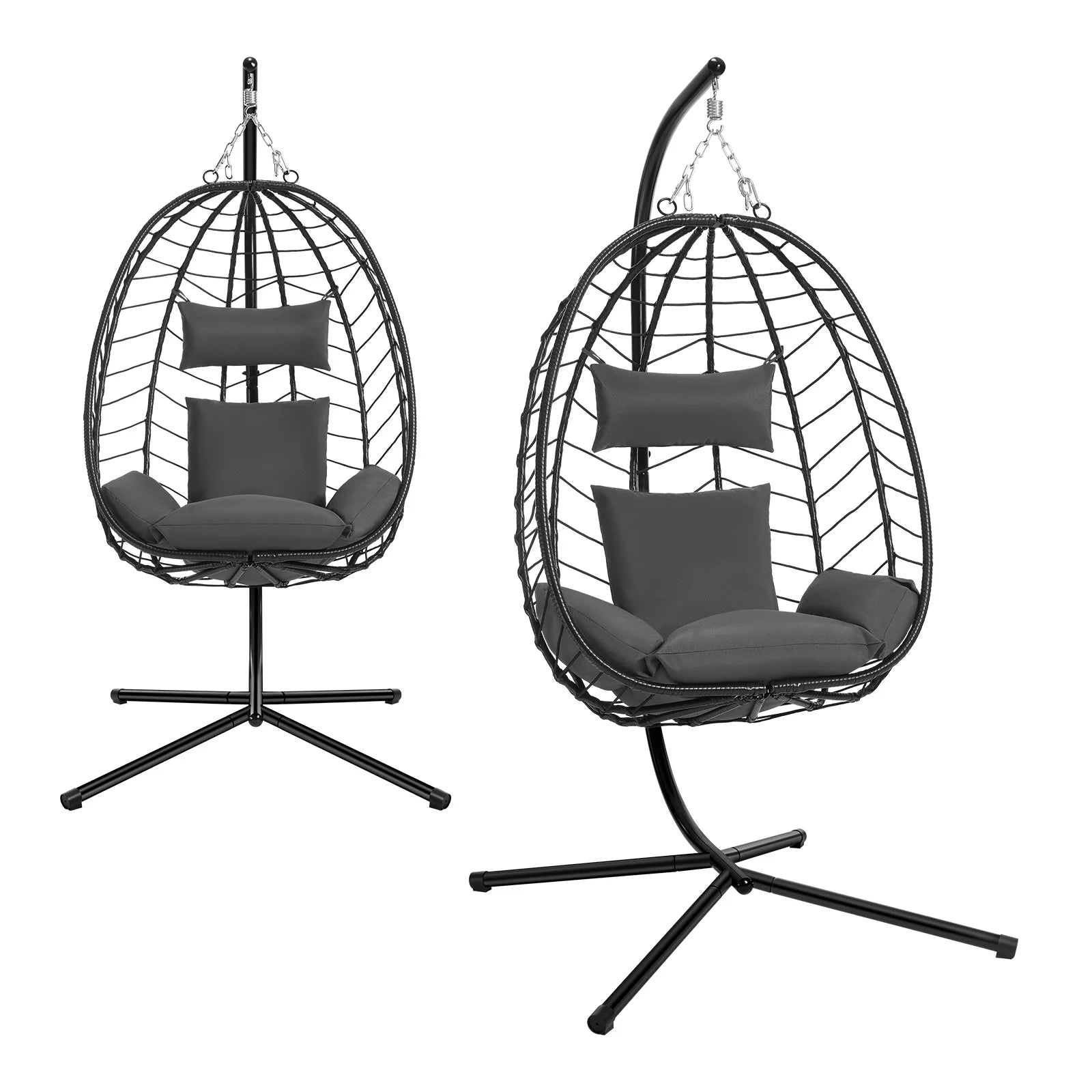 Luxury Hängesessel mit Gestell – Relaxsessel für Balkon & Garten, 150 kg