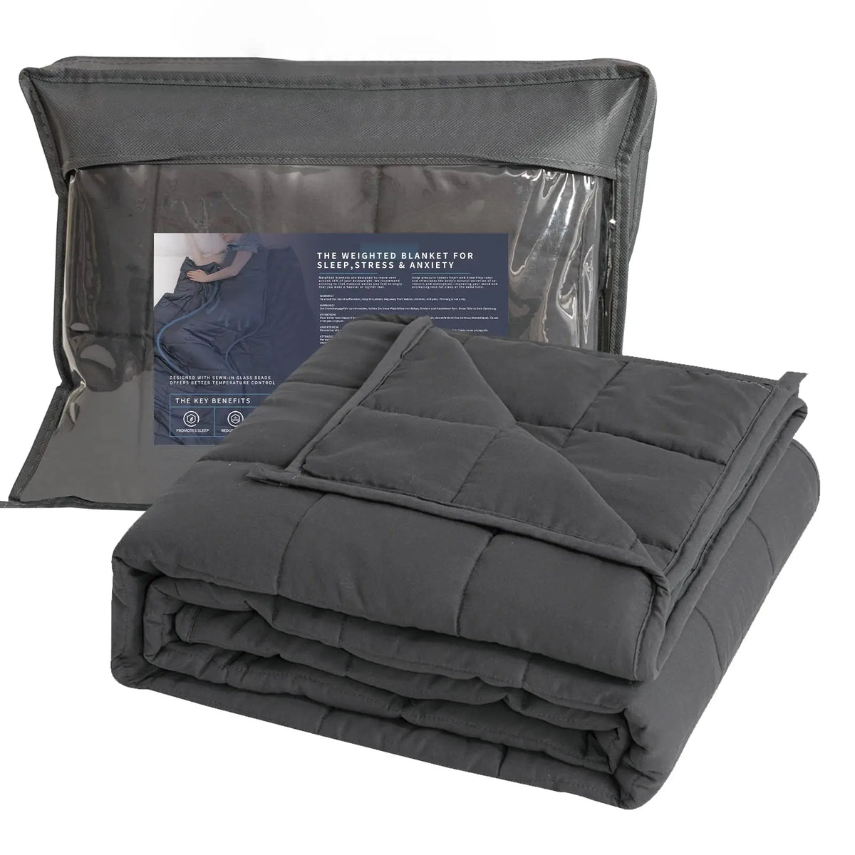 Gewichtsdecke – 6kg / 8kg Weighted Blanket, atmungsaktiv, Anti-Stress