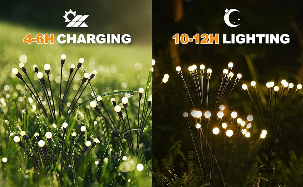 Solar Firefly Lichterkette – LED Gartenleuchte, wasserdicht, windbewegte Leuchtstäbe
