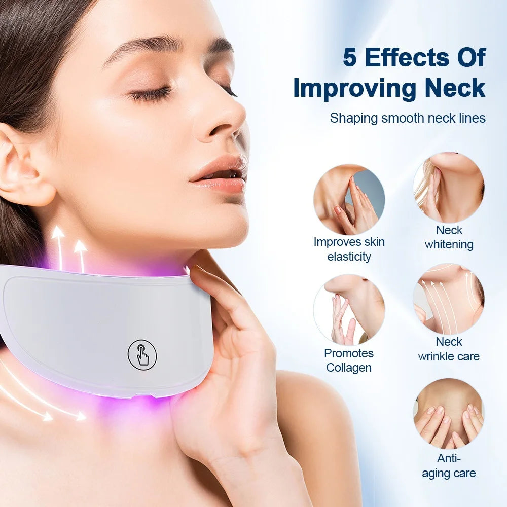 LED Lichttherapie Maske mit Hals – 7 Farben, Rotlicht, Anti-Aging & Hautstraffung